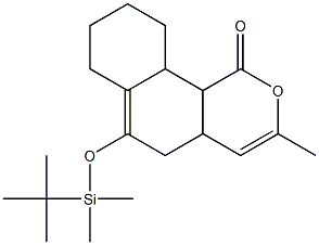 3-Methyl-6-[[dimethyl(tert-butyl)silyl]oxy]-7,8-butano-4a,5,8,8a-tetrahydroisocoumarin Struktur