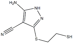 5-Amino-3-[(2-mercaptoethyl)thio]-1H-pyrazole-4-carbonitrile Struktur