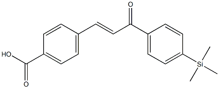 4-[(E)-3-(4-Trimethylsilylphenyl)-3-oxo-1-propenyl]benzoic acid Struktur