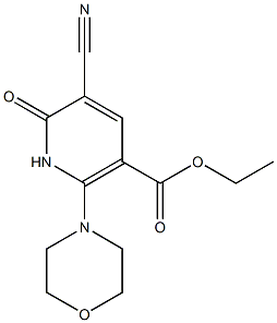 2-Oxo-3-cyano-6-morpholino-1,2-dihydropyridine-5-carboxylic acid ethyl ester Struktur