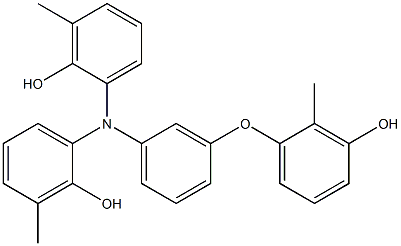 N,N-Bis(2-hydroxy-3-methylphenyl)-3-(3-hydroxy-2-methylphenoxy)benzenamine Struktur