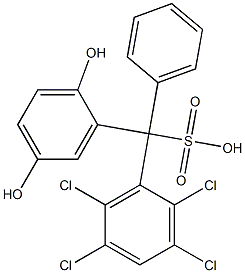 (2,3,5,6-Tetrachlorophenyl)(2,5-dihydroxyphenyl)phenylmethanesulfonic acid Struktur