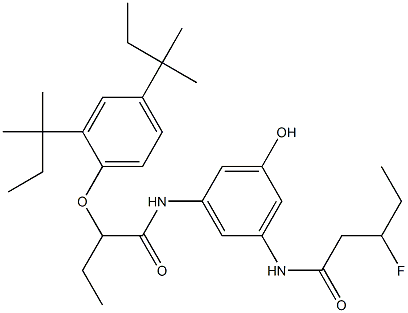 3-(3-Fluoropentanoylamino)-5-[2-(2,4-di-tert-amylphenoxy)butyrylamino]phenol Struktur