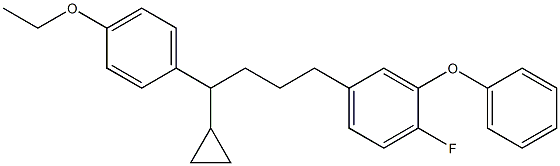 1-Cyclopropyl-1-(4-ethoxyphenyl)-4-(4-fluoro-3-phenoxyphenyl)butane Struktur