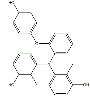 N,N-Bis(3-hydroxy-2-methylphenyl)-2-(4-hydroxy-3-methylphenoxy)benzenamine Struktur