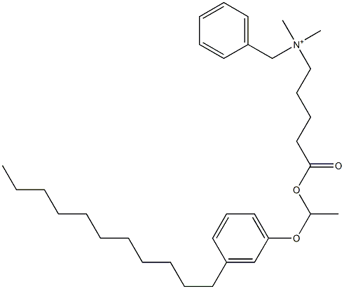 N,N-Dimethyl-N-benzyl-N-[4-[[1-(3-undecylphenyloxy)ethyl]oxycarbonyl]butyl]aminium Struktur