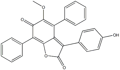 4,7-Diphenyl-3-(4-hydroxyphenyl)-5-methoxy-benzofuran-2,6-dione Struktur