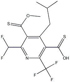 2-(Difluoromethyl)-6-(trifluoromethyl)-4-(2-methylpropyl)pyridine-3,5-dicarbothioic acid hydrogen 5S-methyl ester Struktur