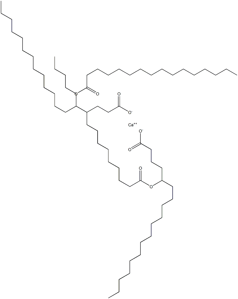 Bis(5-palmitoyloxyoctadecanoic acid)calcium salt Struktur