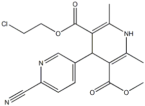 4-(6-Cyanopyridin-3-yl)-1,4-dihydro-2,6-dimethylpyridine-3,5-dicarboxylic acid 3-methyl 5-(2-chloroethyl) ester Struktur