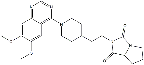 7-[2-[1-(6,7-Dimethoxyquinazolin-4-yl)piperidin-4-yl]ethyl]-1,7-diazabicyclo[3.3.0]octane-6,8-dione Struktur