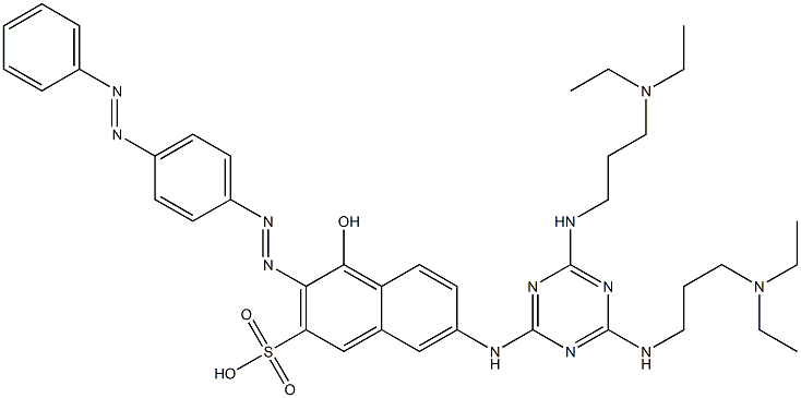 7-[4,6-Bis(3-diethylaminopropylamino)-1,3,5-triazin-2-ylamino]-4-hydroxy-3-(p-phenylazophenylazo)-2-naphthalenesulfonic acid Struktur