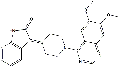 3-[1-(6,7-Dimethoxy-4-quinazolinyl)-4-piperidinylidene]-1,3-dihydro-2H-indol-2-one Struktur