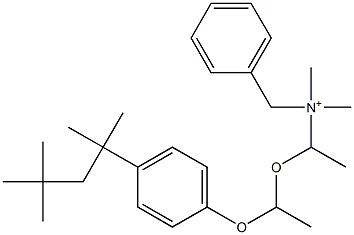 N-[1-[1-[4-(1,1,3,3-Tetramethylbutyl)phenoxy]ethoxy]ethyl]-N,N-dimethyl-N-benzylaminium Struktur