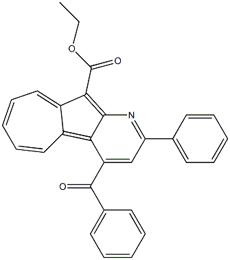 2-Phenyl-4-benzoylazuleno[2,1-b]pyridine-10-carboxylic acid ethyl ester Struktur