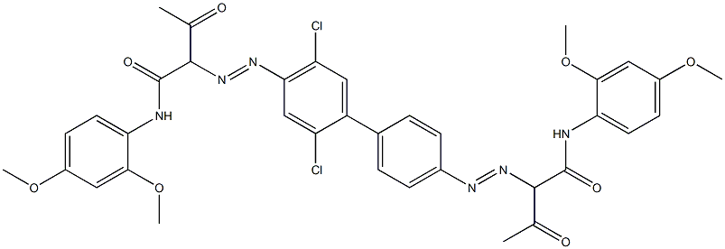 4,4'-Bis[[1-(2,4-dimethoxyphenylamino)-1,3-dioxobutan-2-yl]azo]-2,5-dichloro-1,1'-biphenyl Struktur