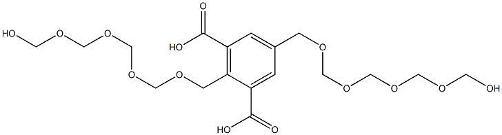 2,5-Bis(9-hydroxy-2,4,6,8-tetraoxanonan-1-yl)isophthalic acid Struktur