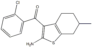 2-Amino-3-(2-chlorobenzoyl)-6-methyl-4,5,6,7-tetrahydrobenzo[b]thiophene Struktur