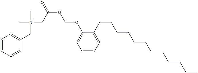 N,N-Dimethyl-N-benzyl-N-[[[(2-dodecylphenyloxy)methyl]oxycarbonyl]methyl]aminium Struktur