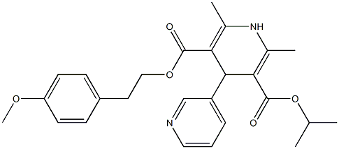 1,4-Dihydro-2,6-dimethyl-4-(3-pyridyl)pyridine-3,5-dicarboxylic acid 3-isopropyl 5-(4-methoxyphenethyl) ester Struktur