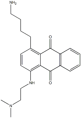 1-(2-Dimethylaminoethylamino)-4-(4-aminobutyl)-9,10-anthraquinone Struktur