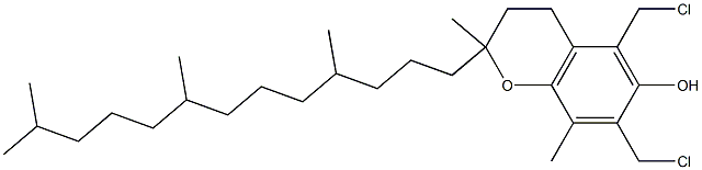 5,7-Bis(chloromethyl)-2,8-dimethyl-2-(4,8,12-trimethyltridecyl)chroman-6-ol Struktur