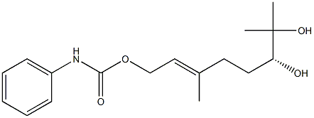 (+)-N-Phenylcarbamic acid [(2E,6R)-6,7-dihydroxy-3,7-dimethyl-2-octenyl] ester Struktur