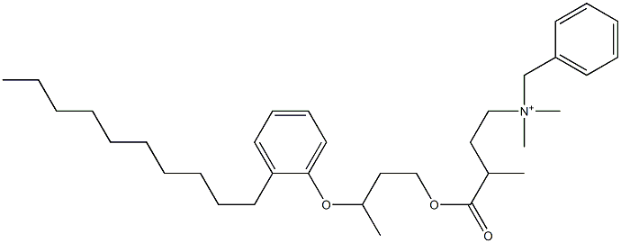 N,N-Dimethyl-N-benzyl-N-[3-[[3-(2-decylphenyloxy)butyl]oxycarbonyl]butyl]aminium Struktur