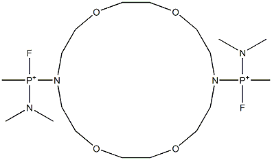 (1,10-Diaza-4,7,13,16-tetraoxacyclooctadecane-1,10-diyl)bis[fluoro(methyl)(dimethylamino)phosphonium] Struktur