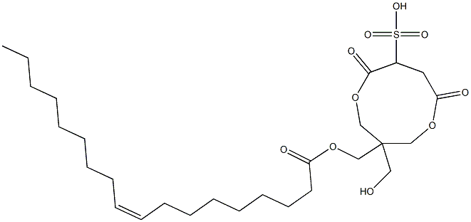 Oleic acid [1-(hydroxymethyl)-4,7-dioxo-6-sulfo-3,8-dioxacyclononan-1-yl]methyl ester Struktur