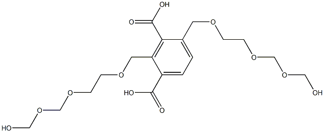 2,4-Bis(8-hydroxy-2,5,7-trioxaoctan-1-yl)isophthalic acid Struktur