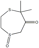 5,5-Dimethyl-6-oxo-1,4-dithiepane 1-oxide Struktur