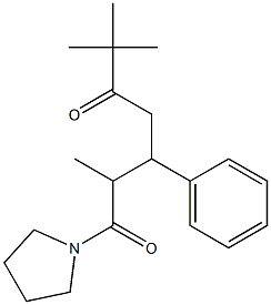 1-(1-Pyrrolidinyl)-3-phenyl-2,6,6-trimethyl-1,5-heptanedione Struktur