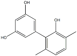 3',6'-Dimethyl-1,1'-biphenyl-2',3,5-triol Struktur