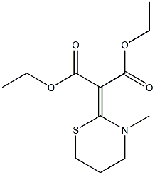 2-[(3-Methyl-3,4,5,6-tetrahydro-2H-1,3-thiazin)-2-ylidene]malonic acid diethyl ester Struktur