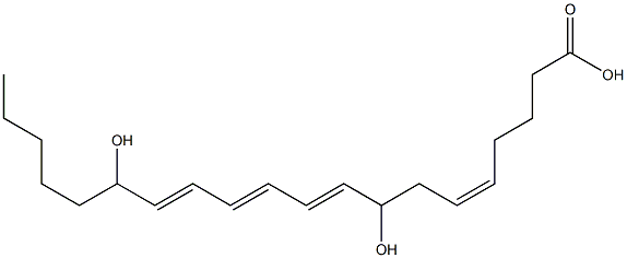 (5Z,9E,11E,13E)-8,15-Dihydroxy-5,9,11,13-icosatetraenoic acid Struktur