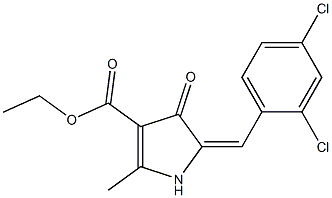 2-Methyl-4-oxo-5-(2,4-dichlorobenzylidene)-2-pyrroline-3-carboxylic acid ethyl ester Struktur