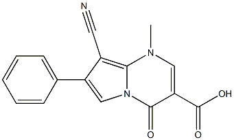 1-Methyl-4-oxo-7-phenyl-8-cyano-1,4-dihydropyrrolo[1,2-a]pyrimidine-3-carboxylic acid Struktur