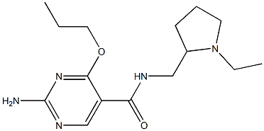 2-Amino-N-[(1-ethyl-2-pyrrolidinyl)methyl]-4-propoxy-5-pyrimidinecarboxamide Struktur