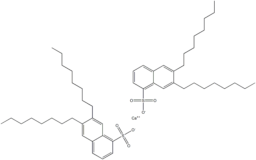 Bis(6,7-dioctyl-1-naphthalenesulfonic acid)calcium salt Struktur