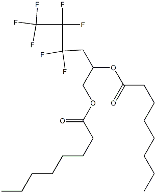 Dioctanoic acid 4,4,5,5,6,6,6-heptafluoro-1,2-hexanediyl ester Struktur