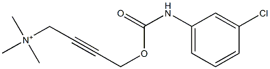 N,N,N-Trimethyl-4-[N-(3-chlorophenyl)aminocarbonyloxy]-2-butyn-1-aminium Struktur