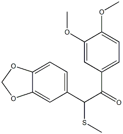 1-(3,4-Dimethoxyphenyl)-2-[3,4-(methylenedioxy)phenyl]-2-(methylthio)ethan-1-one Struktur