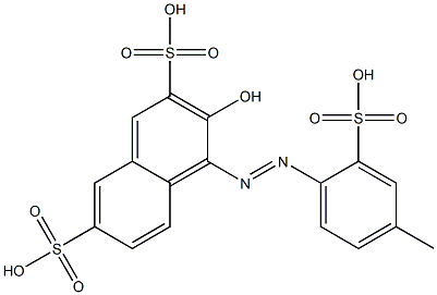 3-Hydroxy-4-[(4-methyl-2-sulfophenyl)azo]-2,7-naphthalenedisulfonic acid Struktur