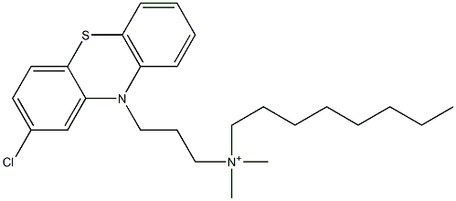 N-[3-(2-Chloro-10H-phenothiazin-10-yl)propyl]-N,N-dimethyl-1-octanaminium Struktur