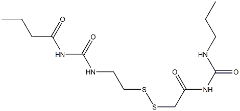 1-Butyryl-3-[2-[[(3-propylureido)carbonylmethyl]dithio]ethyl]urea Struktur