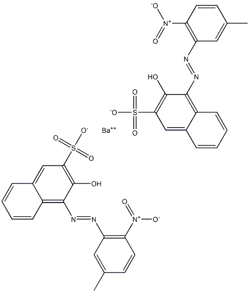 Bis[1-[(3-methyl-6-nitrophenyl)azo]-2-hydroxy-3-naphthalenesulfonic acid]barium salt Struktur