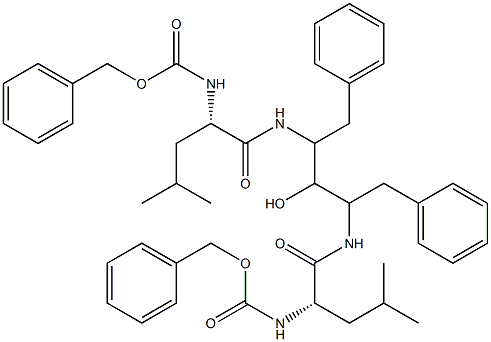 N,N'-[(1S,3S)-1,3-Dibenzyl-2-hydroxy-1,3-propanediyl]bis[(2S)-2-benzyloxycarbonylamino-4-methylpentanamide] Struktur