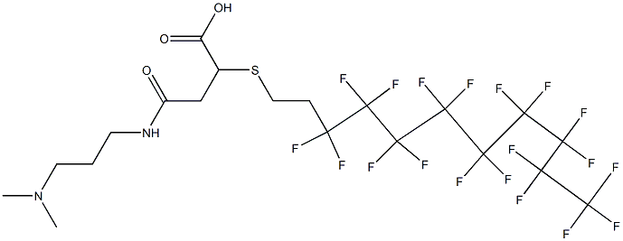 3-[[3-(Dimethylamino)propyl]carbamoyl]-2-[(3,3,4,4,5,5,6,6,7,7,8,8,9,9,10,10,11,11,11-nonadecafluoroundecyl)thio]propionic acid Struktur