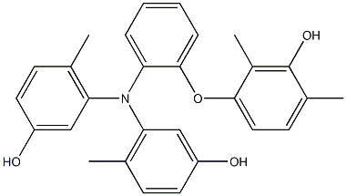 N,N-Bis(3-hydroxy-6-methylphenyl)-2-(3-hydroxy-2,4-dimethylphenoxy)benzenamine Struktur